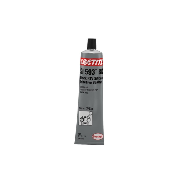 Loctite Silicone Sealant, SUPERFLEX BLACK RTV 80 ml LOC59330 Zoro
